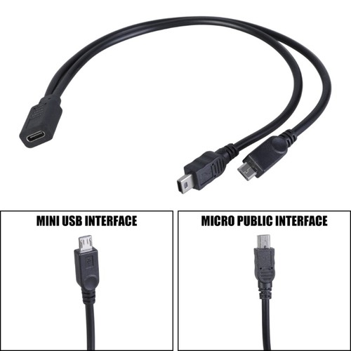 USB C to USB Power Cord USB Type C Female to USB Male Splitter Cable 30cm - Picture 6 of 8