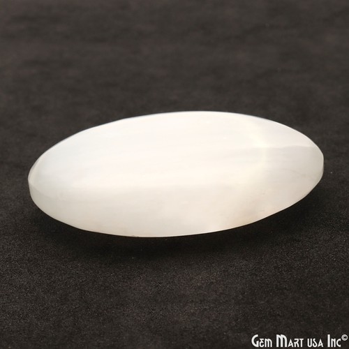 Selenite Palm Stone Worry Stone Anti-Anxiety Crystals Healing Smooth Oval - Picture 3 of 4