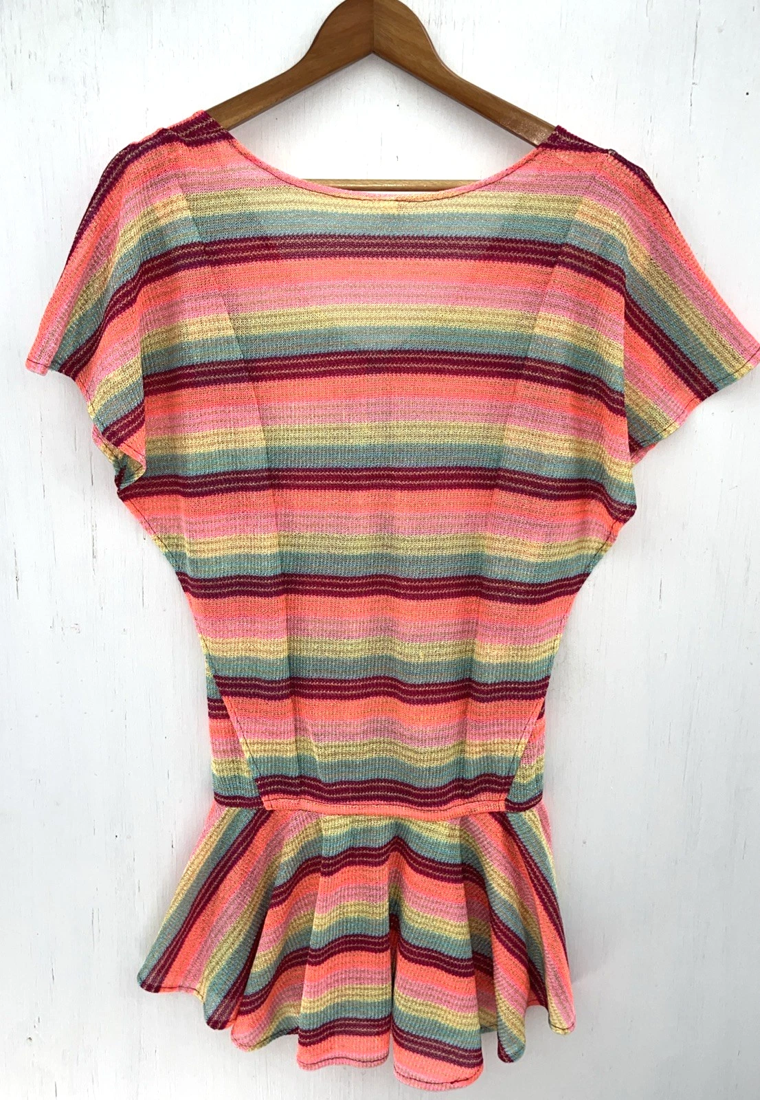 UNDERCOVER Abito copricostume VICTORIAS SECRET colorato a righe in rete orlo balza taglia XS S