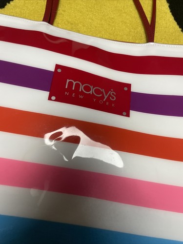 Macy’s New York Stripe Tote Bag Zip Up - Picture 3 of 9
