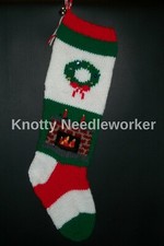 Pattern Only Hand Knitted AROUND THE FIRE Hand Knitted Christmas Stocking