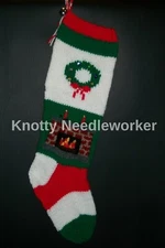 Pattern Only Hand Knitted AROUND THE FIRE Hand Knitted Christmas Stocking