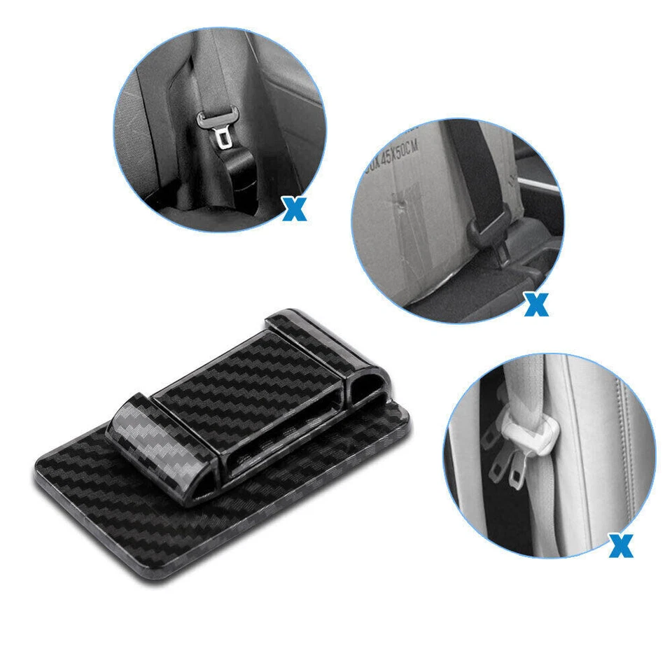 6PCS Carbon Fiber Car Seat Belt Stabilizer Limiter Auto Interior Accessories - Image 4 of 4