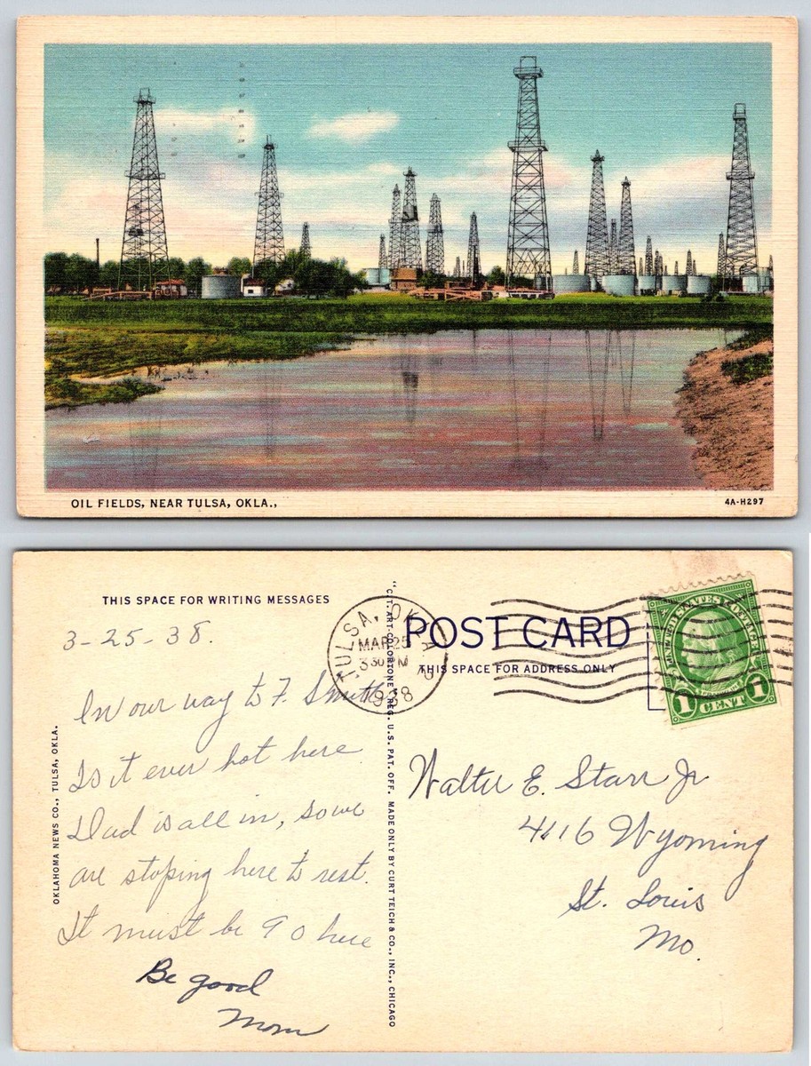 Tulsa Oklahoma OIL FIELDS OIL DERRICKS Postcard ZA106 | eBay
