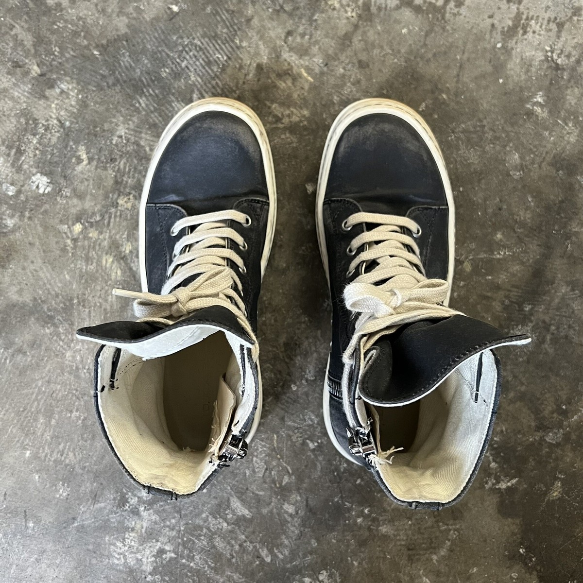 RICK OWENS DRKSHDW RAMONES BLACK LACE UP BOOT SNEAKERS SIZE RICK OWENS DRKSHDW RAMONES BLACK LACE UP BOOT SNEAKERS SIZE