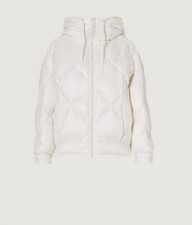 Marella Ovale White Quilted Coat Size 8 (refr7)