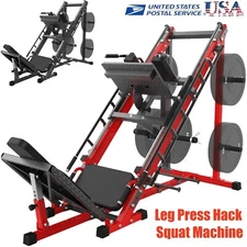Leg Press Hack Squat Machine 2 in 1 Machine w/ Linear Bearing Home Gym Workout