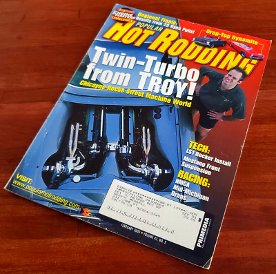#ad POPULAR HOT RODDING: TWIN TURBO FROM TROY STREET MACHINE WORLD FEBRUARY 2003 $9.99