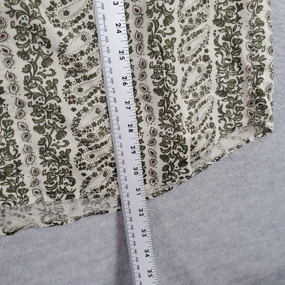 ВИНТАЖНАЯ мужская рубашка Guess на пуговицах M бежевая с цветочным узором пейсли короткий рукав 90-е США - Изображение 3 из 4