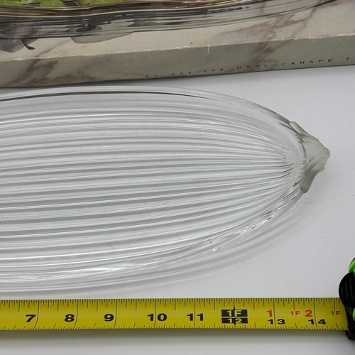 Vintage Mikasa Crystal Neo Classic Oval Glass Canape Tray, Includes Original Box - Picture 10 of 11