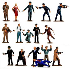Marx Recast 54mm Untouchables- 16 painted figures - 1990s production