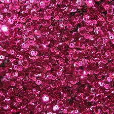 4mm Cup Sequins Fuchsia Pink Metallic Made in USA