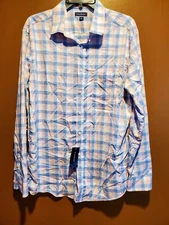 Club Room Men's Regular Fit Gingham Check Shirt Size Large