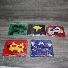 Superhero Cape Set Matching Masks Iron Man Captain America Hulk Thor Costume