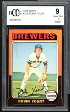 1975 Topps #223 Robin Yount Rookie Card BGS BCCG 9 Near Mint+