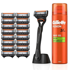 LAME DA BARBA PER GILLETTE FUSION 5 PROGLIDE RICAMBIO LAME + IMPUGNATURA + SET SCHIUMA