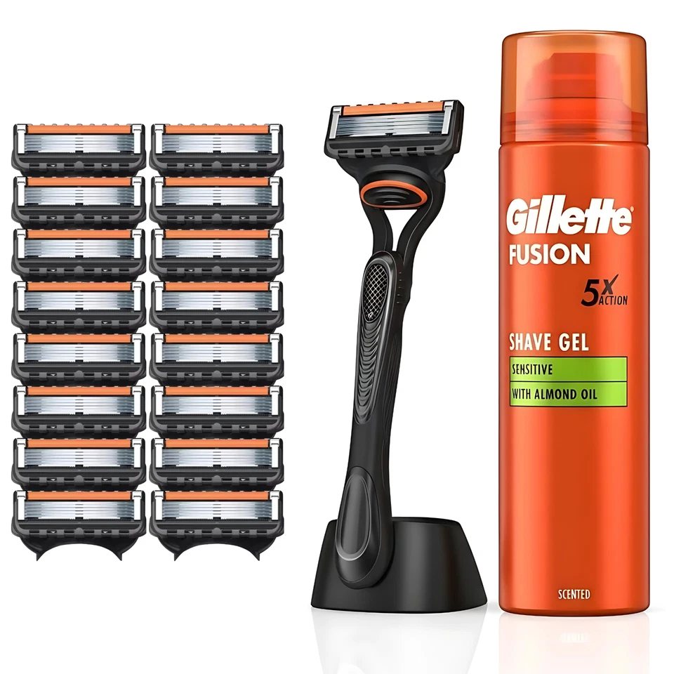 QUIKZ RAZOR BLADES FOR GILLETTE FUSION 5 PROGLIDE REPLACEMENT BLADES + HANDLE + FOAM SET