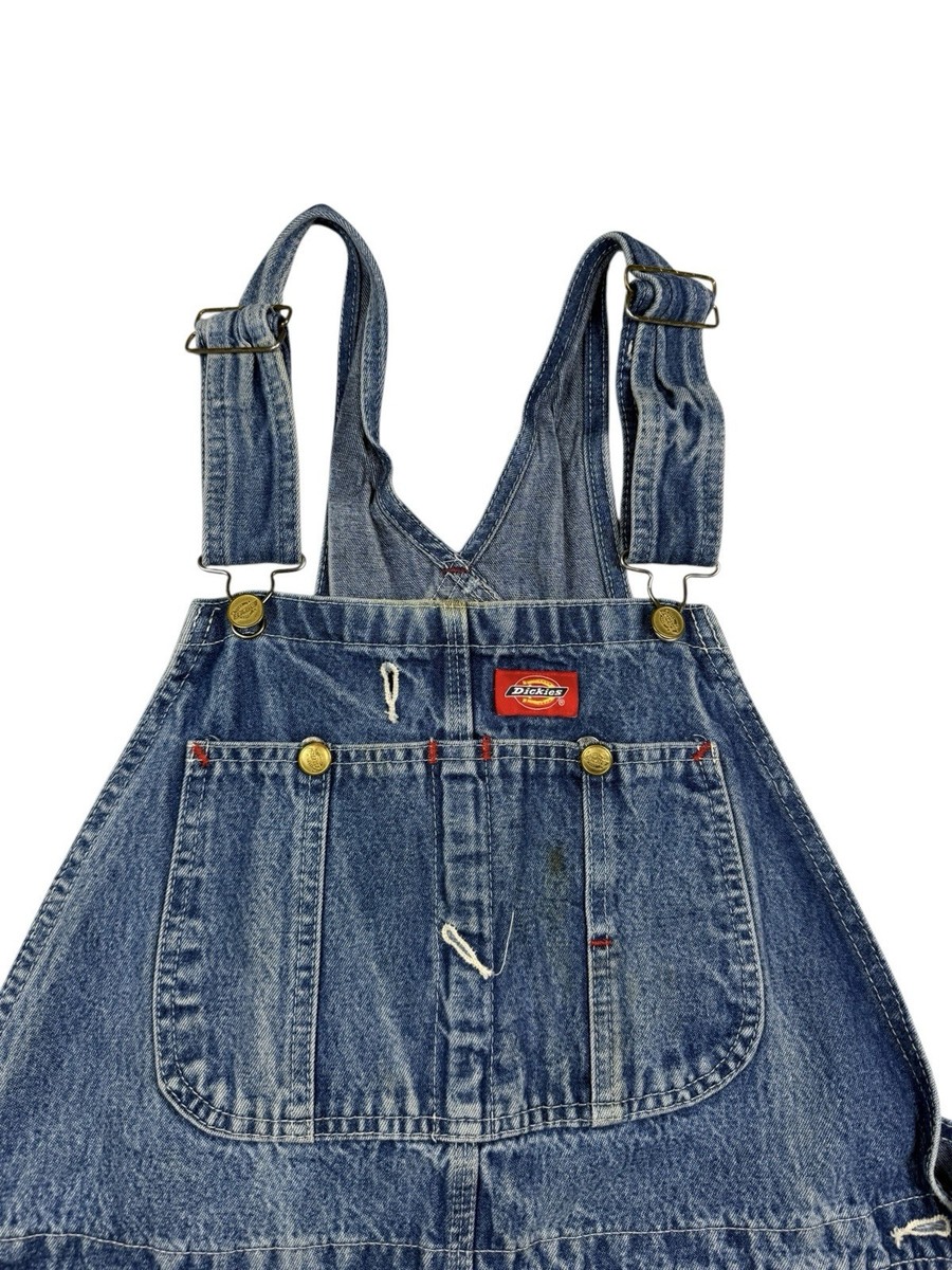 90s vintage dickies blue denim faded overalls 34x32 | eBay
