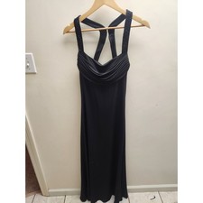 JS Boutique Black Beaded Back Strap Cowl Neck Formal Evening Gown Dress Size 4