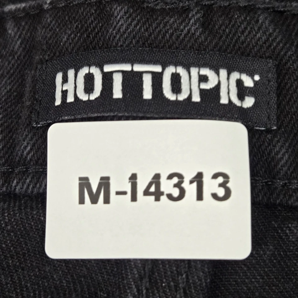 Pantalones de mezclilla para hombre Hot Topic 30X32 negros calavera alambre de púas indie sleaze punk gótico Foto 2 de 4