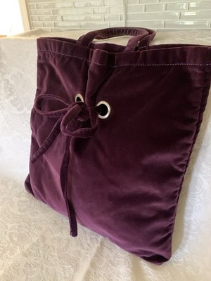 Marc Jacob s Purple Velvet Tote Embossed Logo On Silver Tone Rings Double Handle