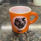 Vtg 1969 MACK TRUCK Advertising Coffee Mug Bull Dog Trucking Milk Glass