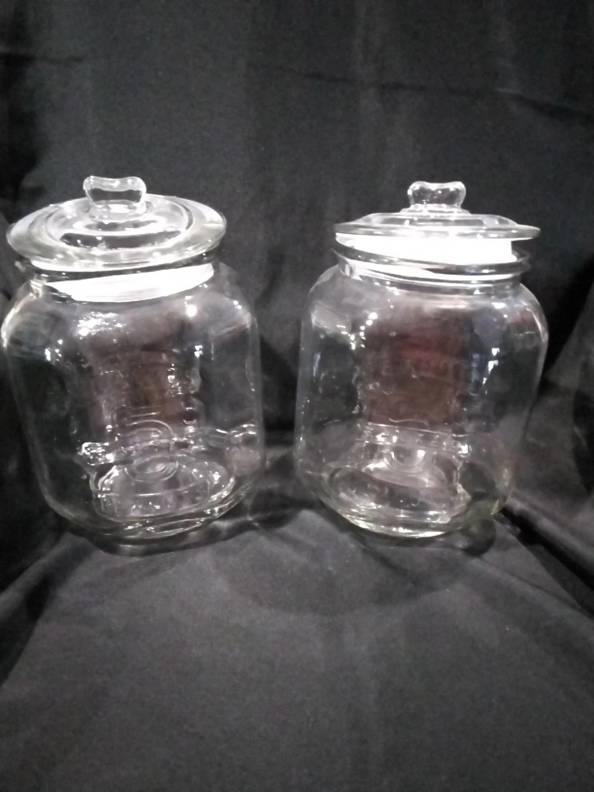 Vintage EXTRA LARGE SALTED PEANUTS GLASS JARS WITH LIDS -SET NEW