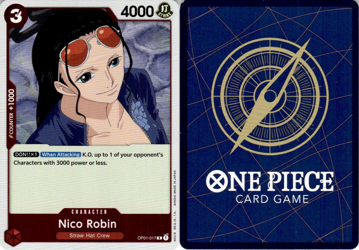 One Piece Nico Robin (OP01-017/284) OP01 Romance Dawn NM FOIL TCG CCG
