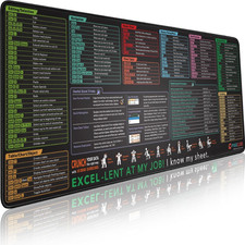 Excel Cheat Sheet Desk Pad  Excel Shortcut Keys Mouse Pad  Extended Large XL G