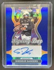 2025 Prizm Draft Picks Shedeur Sanders Signing Day RC Blue Auto #/75 Buffaloes