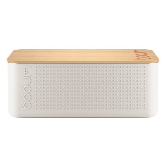 Boîte à pain Bodum 36cm crème avec couvercle en bambou 11555-913