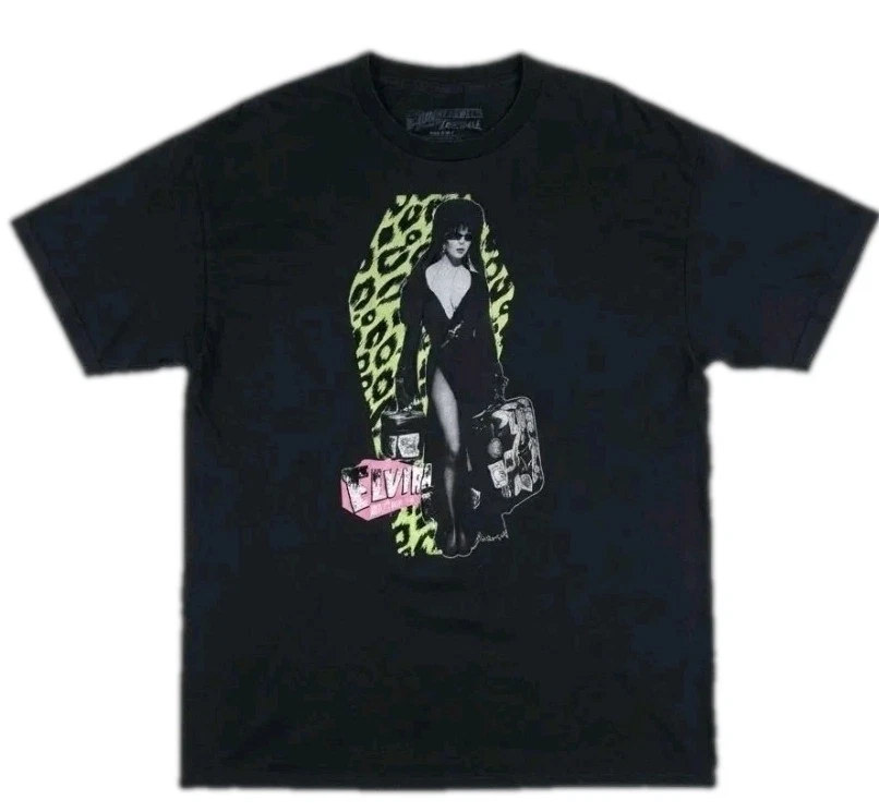 Elvira Mistress of the Dark Kreepsville Black Graphic T Shirt Size XXL Halloween image 1