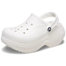 Crocs White Bella Clog Wedge Platform Mules Women Sz 10 - Men Sz 8 New NWT