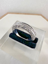 14KT.Solid White Gold Diamonds WedDing Band size 6, - 5.80 Grams.