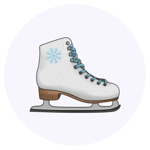 24 x "Eislaufschuh" Aufkleber - zum Basteln, Scrapbooking und Beschriften (SK00017633)