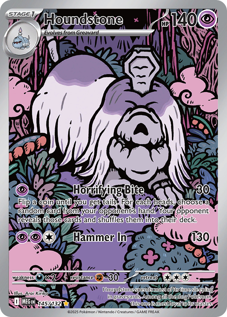 Houndstone 145/132 Illustration Rare Mega Evolution Pokemon NM