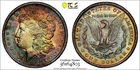 PCGS MS-62 1884-O Morgan Silver Dollar,  Stunning, Double-Sided, Rainbow Toning!