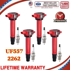 4 Ignition Coil + 4 Spark Plug For Dodge Journey Jeep Caliber Compass 2.4L UF557