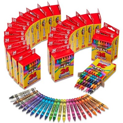 Crayons, Bulk Pack, 24 Count, 24 Packs of Crayons, Bulk School Supplies for C...