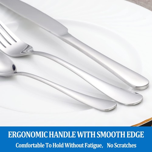 16 Pcs Forks and Spoons Silverware Set,Food Grade Stainless Steel Flatware Cu... - Picture 5 of 7