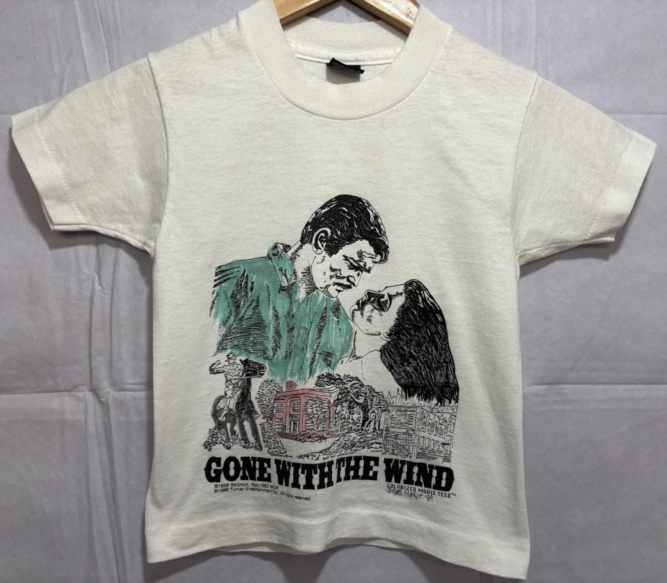 Gone With The Wind 衬衫 青少年 孩子 儿童 20 世纪 80 年代 屏幕 明星 著名 场景 复古 — 第 2/4 张图片