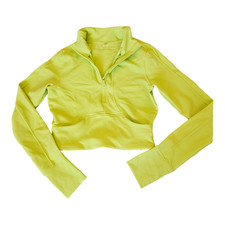 Small Light Green Long Sleeve Cropped Jacket