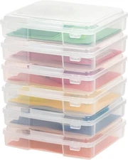 Board Game and Craft Organizer Boxes 6 Pack Clear Storage Bins