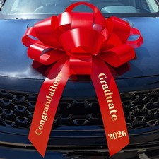 Giant 30 Inch Car Bow Graduation 2026 Magnetic Waterproof USA Made Graduate Gift