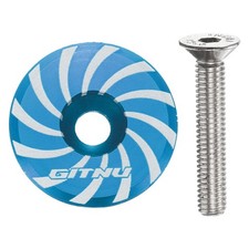 Headset Top Cap 1-1/4 Aluminum Cycling Stem Top Cap Cover w Bolt Blue