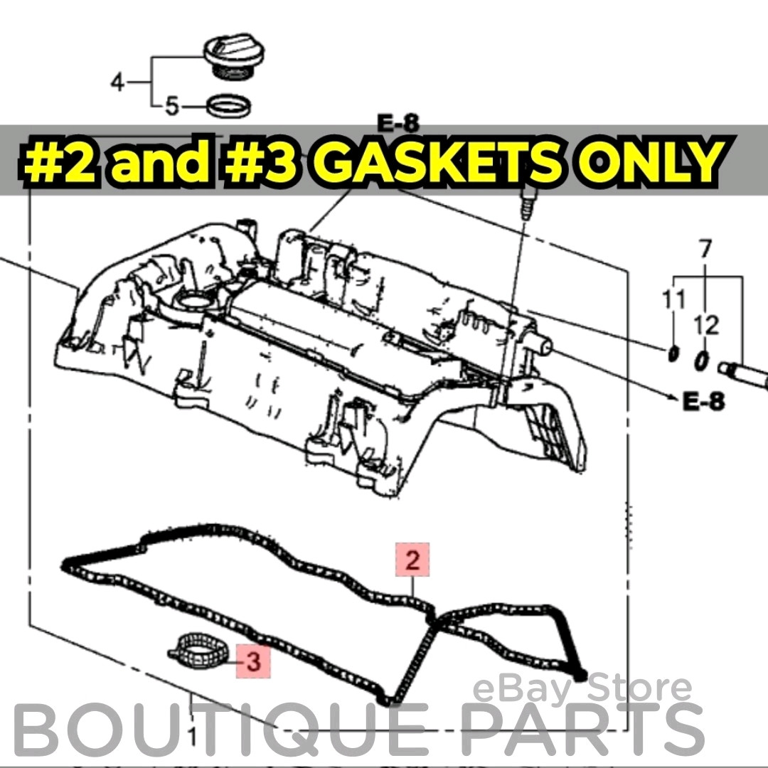 OEM Valve Cover Gasket+Seal B SET COMBO 12341-5A2-A01 For Honda Accord Acura TLX