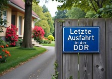 Letzte Ausfahrt in der DDR Autobahn Transit Deko Vintage Schild Alu Druck