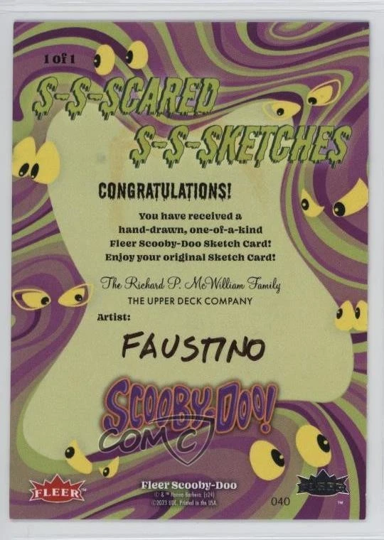 2024 Fleer Scooby Doo S-S-Scared S-S-Sketches Jim Faustino Auto Sketch - Image 2 of 3