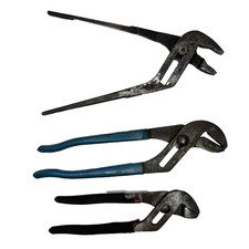 Plier Set 3pc Groove Joint Unbranded Rust Present