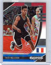 THEO MALEDON PRIZM ROOKIE CARD RED WHITE BLUE RC SP OKLAHOMA CITY THUNDER 2020 . rookie card picture